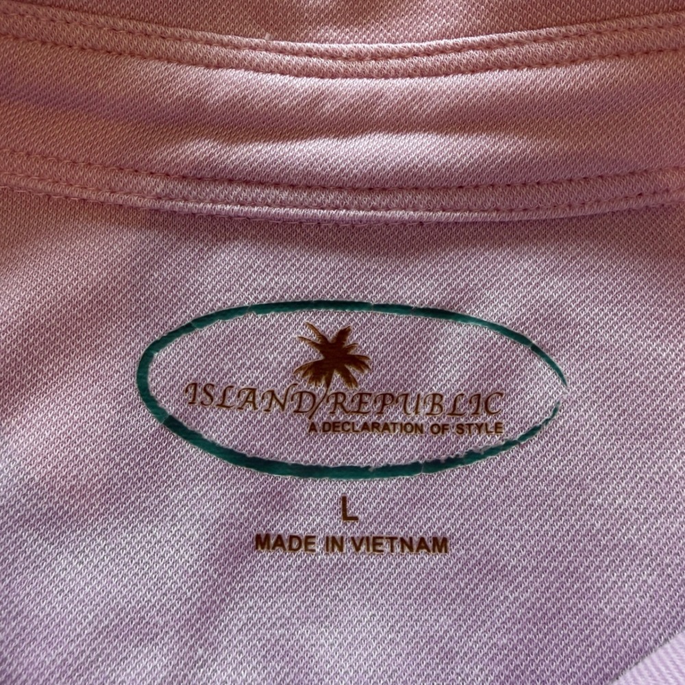 Island Republic Mens Large Pink Short Sleeve Modal Blend Polo Shirt - Picture 4 of 7